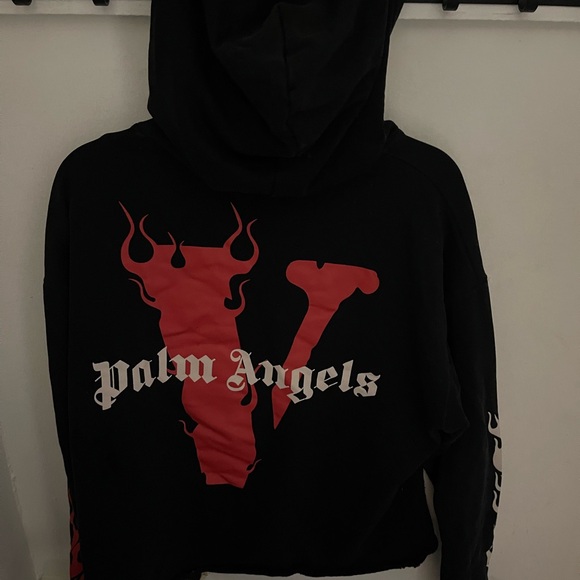 VLONE Black Graphic Flame-Sleeve Hoodie - Picture 3 of 3